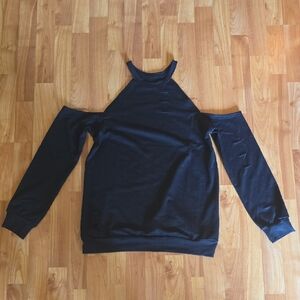 Black Cold Shoulder Sweatshirt